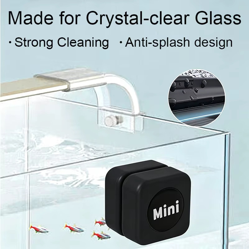 TUNFAN Aquarium Magnetbürste Mini Quadratischer Kunststoff-Algenentferner in Schwarz für kleine Fischbecken aus Glas und Acryl - Bild 2
