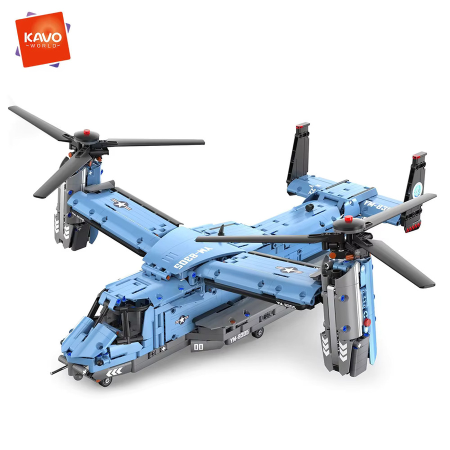 KAVOWORLD V-22 Militärflugzeug-Hubschrauber-Bausteinset, 1486 Teile - Bild 7