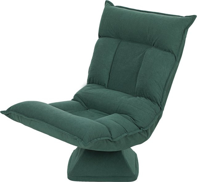 HOMCOM Bodenstuhl 360 Grad drehbarer Bodensessel mit 5-fach verstellbarer Rückenlehne, gepolsterter Klappbarer Bodensofa Meditationsstuhl für Wohnzimmer und Gaming, Grün - Bild 1