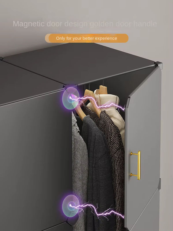 UNIONVILL Kleiderschrank aus Kunststoff, zusammenklappbarer Staubschutz-Schrank mit Kleiderstange und Türen - Bild 5