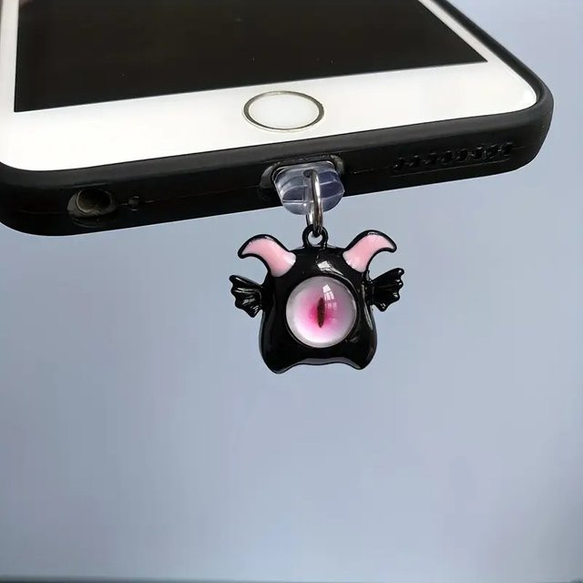 3D Staubstecker-Anhänger Teufel Charakter als Schutzhülle für iPhone in Schwarz - Bild 1