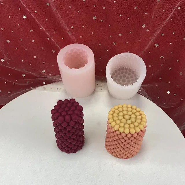 LONTL Silikonform für 3D Blasen Zylindrische Kerzen DIY Handgemachte Kerzen Seife Gips und Harz in Multicolour - Bild 1