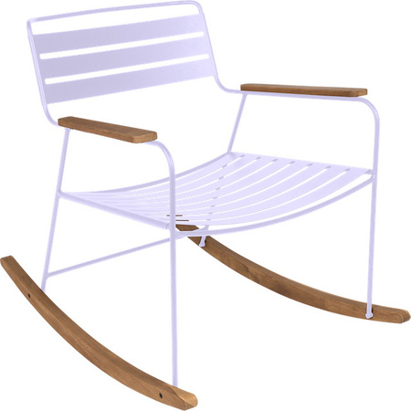 Fermob Surprising Schaukelstuhl mit Armlehnen in Beige und Purple aus Teakholz und Metall