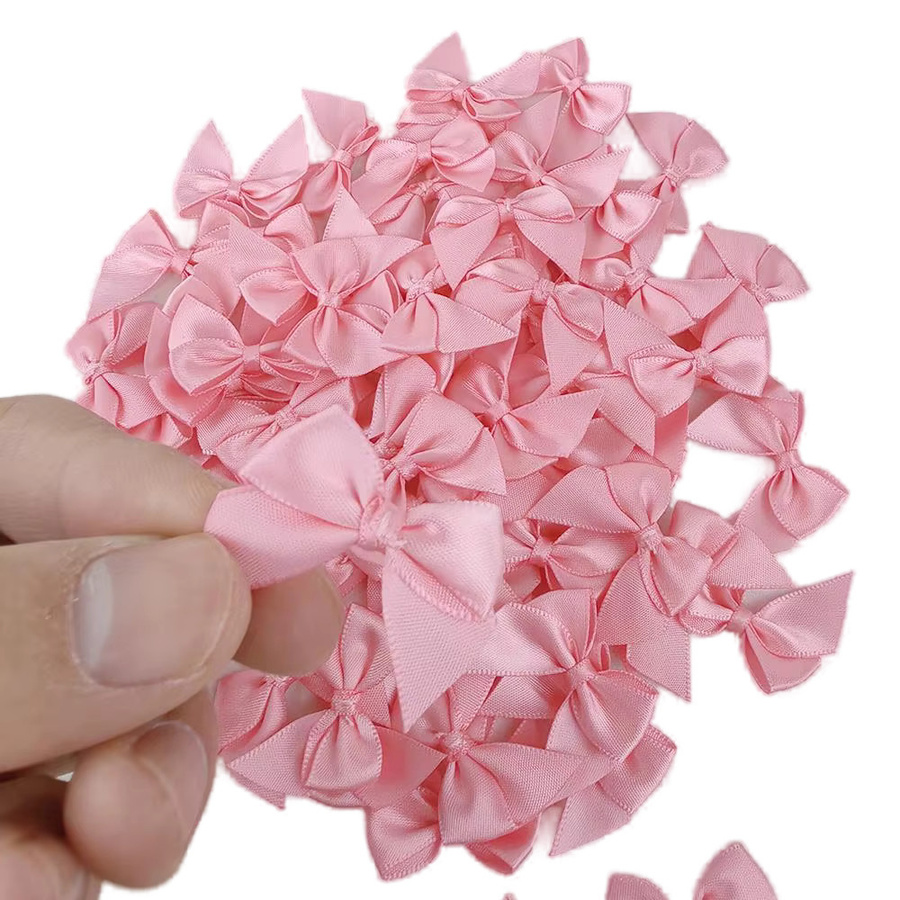 Rosa Mini-Schleifen aus Satin für Bastelarbeiten und Dekorationen - Bild 2