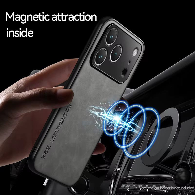 Stoßfeste Lederhülle für Apple iPhone 17 Pro Max, 17 Air, 16 Pro Max, 16 Plus, 16e und 16 Pro - Bild 1
