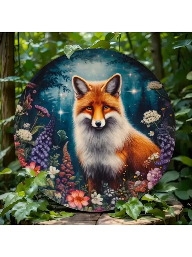 CIFBUY Retro-Fuchs Wandkunst aus Metall in Mehrfarbig, rustikales Vintage-Tierdekor für Garten und Innenbereich - Bild 4
