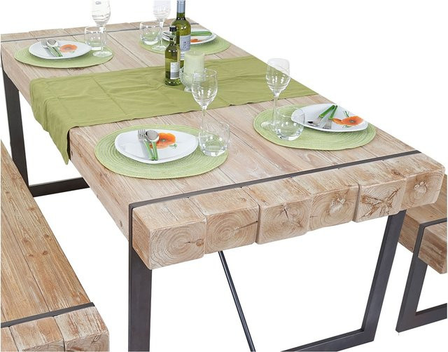MCW Esszimmertisch A15 aus Tannenholz in Industrial Look, Farbe Braun, B/T/H: 160 x 80 x 90 cm - Bild 1