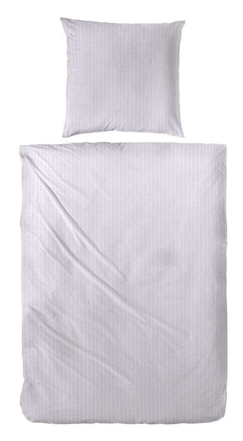 Primera Soft-Seersucker Bettwäsche aus Baumwolle, Silber Grau, B/H: 155 x 220 cm mit Kissenbezug 80 x 80 cm - Bild 1