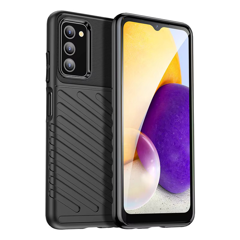 Stoßfeste Silikon Handyhülle für Samsung Galaxy A03s in Schwarz - Bild 5