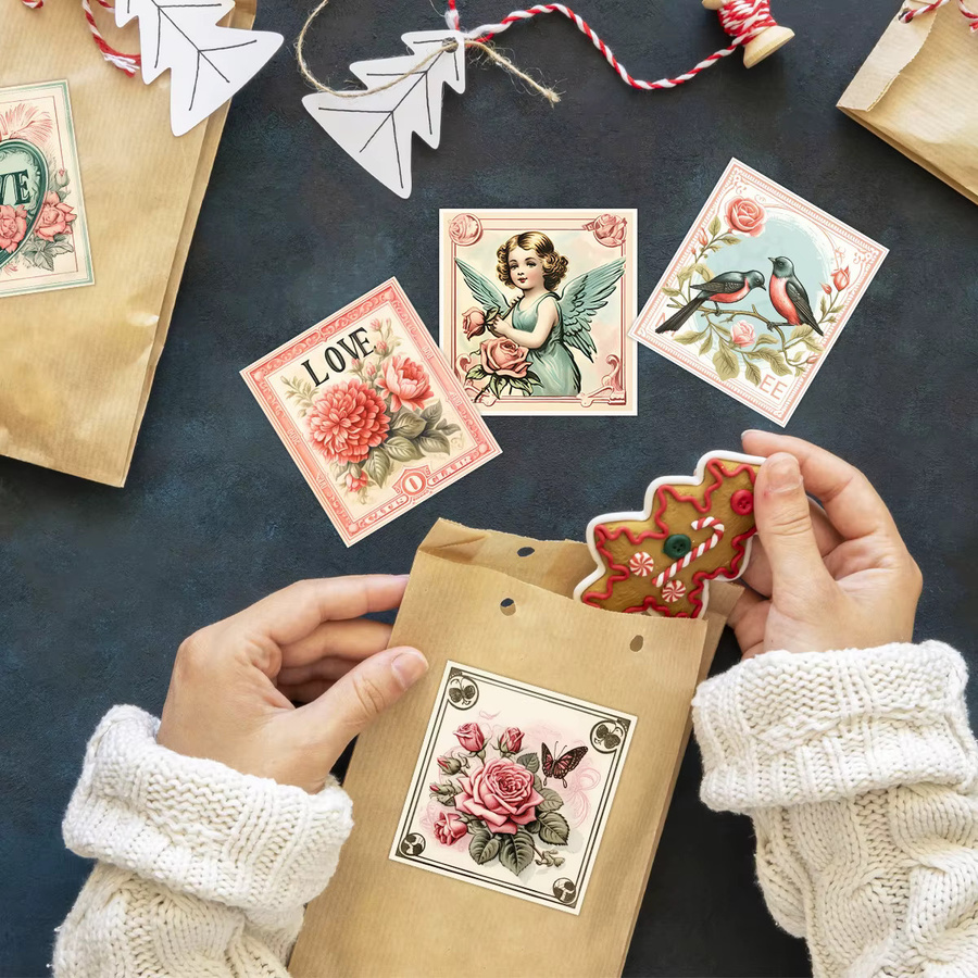 12 Stück elegante Aufkleber mit Liebeswörtern in Multicolour für Valentinstag, Hochzeitseinladungen und romantische Geschenkverpackungen - Bild 3