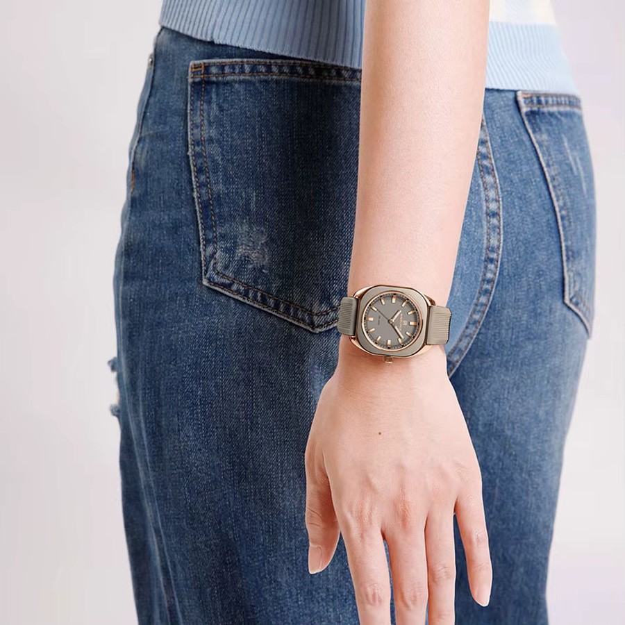 NAVIFORCE Armbanduhr Quarz, Silikon, Roségold, Grau, Damen - Bild 3