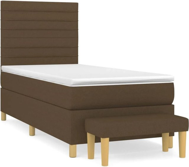 vidaXL Boxspringbett mit Matratze Hybrid Dunkelbraun B: 80 cm, T: 200 cm, H: 203 cm - Bild 1