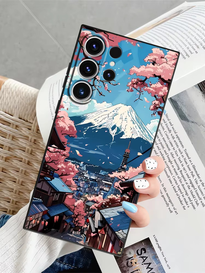 Weiche Handyhülle mit Japan Mount Fuji Motiv für Samsung Galaxy S20 S21 FE S23 Ultra S24 Plus S25 Edge in Schwarz und Multicolour - Bild 5