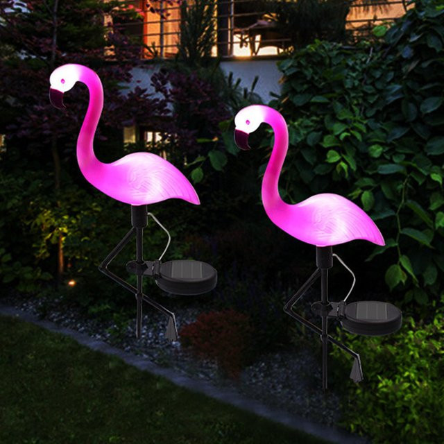 PAMNNY Solar-Flamingo-Stablampe Pink, wasserdichte LED-Gartenleuchte für Rasen, Wege und Terrasse - Bild 1