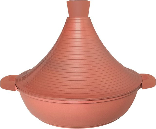 Cheffinger Aluguss Tajine in Orange mit Silikongriffen, Induktionsgeeignet, Durchmesser: 32 cm - Bild 1