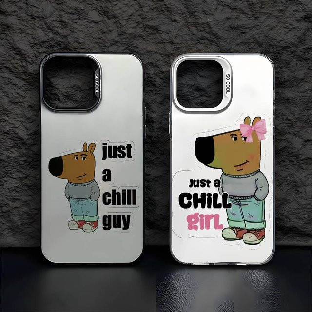 Iam Just A C-Chill Guy Handyhülle für iPhone 11 bis 17 Pro Max in Multicolor mit mattem Laser Metallic Aurora Effekt - Bild 1
