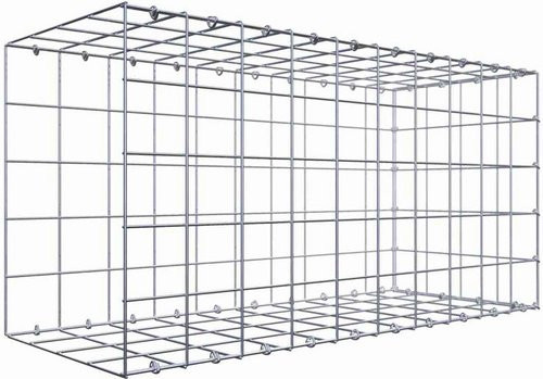 Gabiona Anbaukorb Typ 2 aus Stahl, silbergrau, B/T/H: 50 x 100 x 40 cm - Bild 1