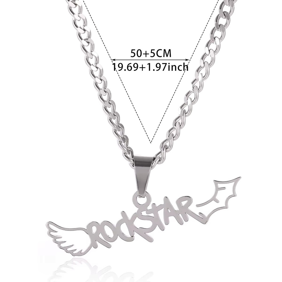 ETCAVCE Anhänger Fledermausflügel, Edelstahl, Silber, Unisex - Bild 2