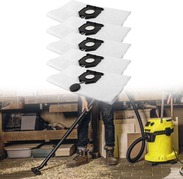 5er Set Staubsaugerbeutel für Karcher NT 30/1, Ersatzbeutel für Staubsauger Zubehör - Bild 1