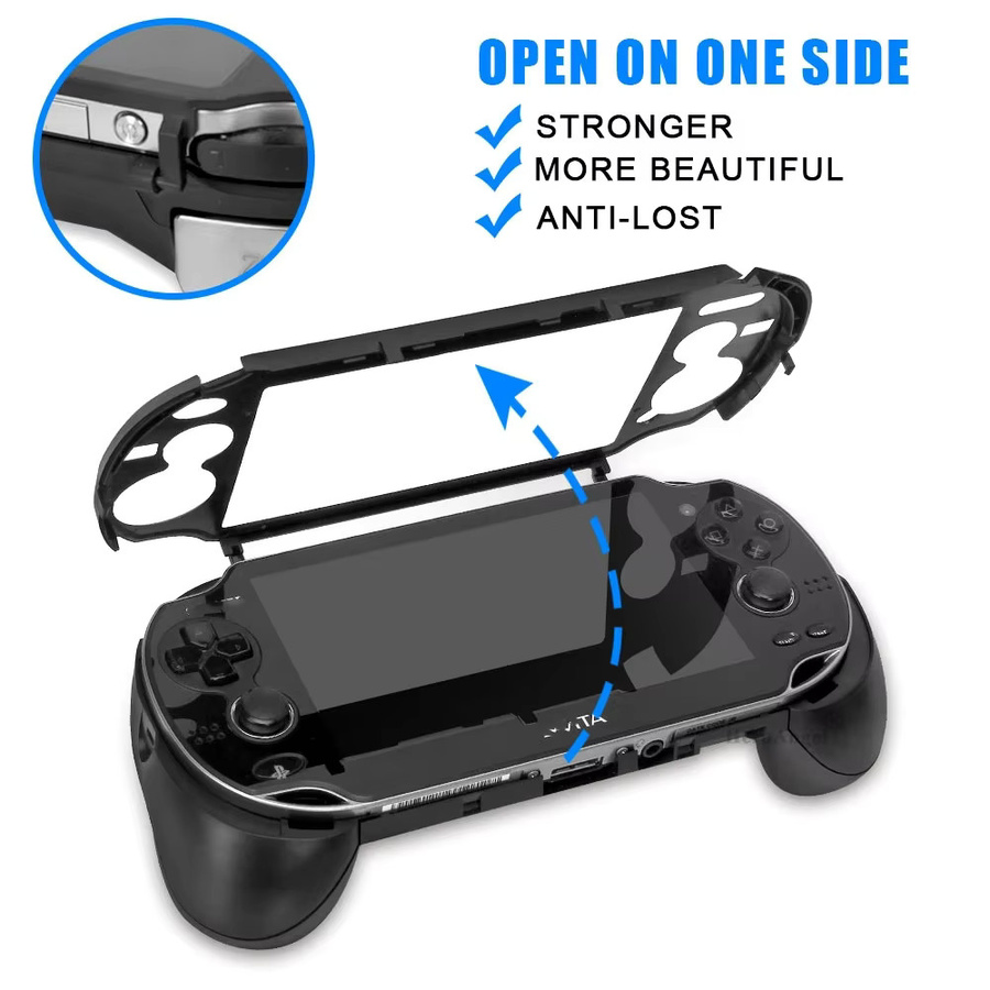 HeroAngel Frosted Hand Grip mit L2 R2 Trigger Tasten für PS Vita 1000 PSV 1000 in Schwarz Weiß - Bild 4