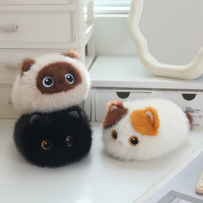 Molutian Schwarze Katze, siamesisches Kätzchen, Plüschtier, 20 cm - Bild 4