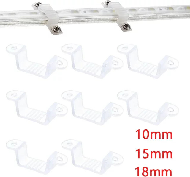 10 Stück YSRSAI LED Streifen Befestigungs Clips aus Kunststoff für 10-18mm Breite, transparente LED Stecker Verschluss Schnalle für 5050 2835 RGB LED Streifen - Bild 1
