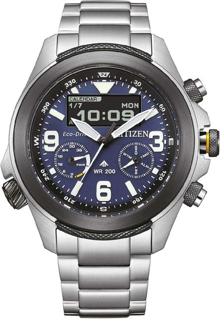 Citizen Armbanduhr Promaster, Solar, Edelstahl, Blau, 44 mm, Herren - Bild 1