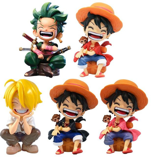 Yiran toy 1 One Piece Anime Actionfigur Statue Chibi-Stil Sitzende Luffy Zoro Sanji - Bild 1