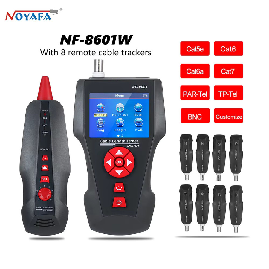 Noyafa NF-8601W Multifunktions Netzwerk Kabel Tester in Schwarz mit RJ45 RJ11 BNC POE PING und Übersprechen Test Funktion - Bild 5