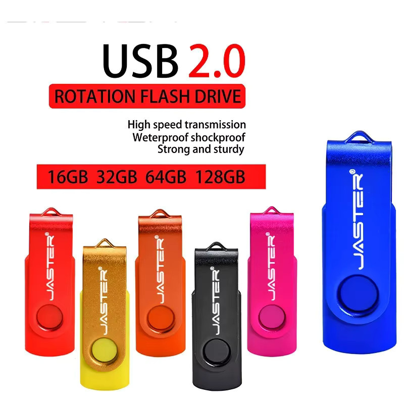 JASTER USB 2.0 Flash-Laufwerk Drehbares High Speed Pendrive Schwarz Wasserdicht - Bild 3