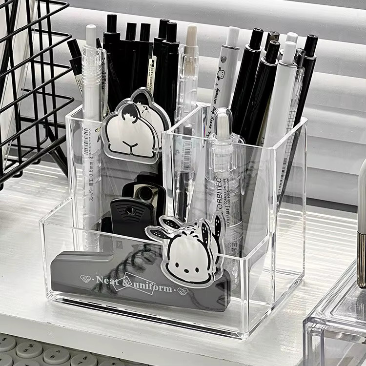 Transparente Kaninchen Stifthalter Box mit Schubladen als Organizer für Schreibtisch und Büro - Bild 2