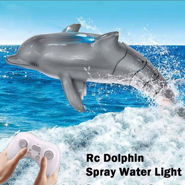 CONUSEA Rc Delphin Wal Spray Wasser Licht Hai, Ferngesteuertes Boot, Rot - Bild 1