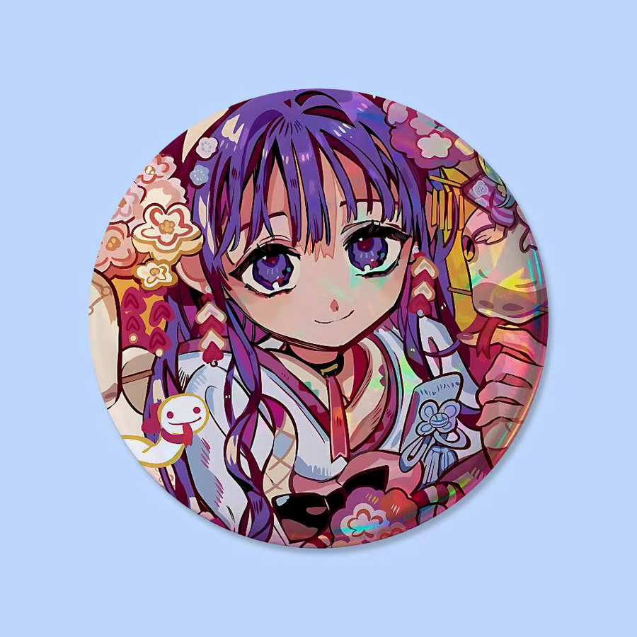 Anime Toilet Bound Hanako Kun Anstecknadel als runde Brosche aus Metall in Multicolour für Fans und Sammler - Bild 4
