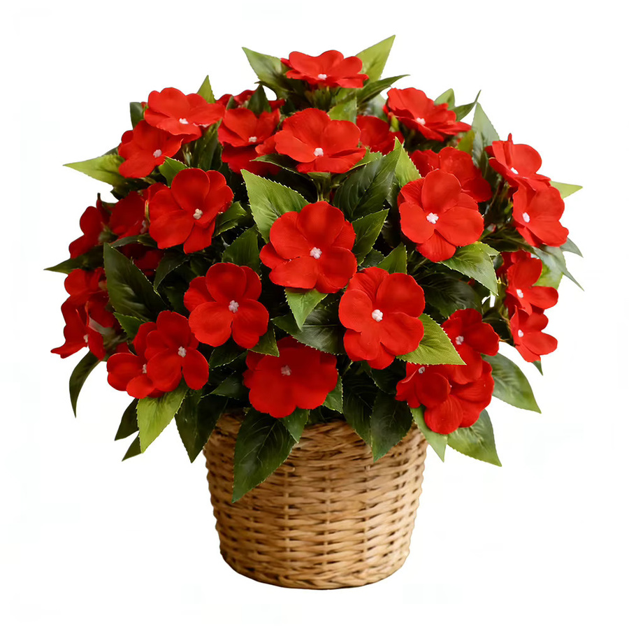 Künstliche Pflanzen von Kmitang in Weiß und Rot mit Orchideenblüten und Hortensien, Höhe: 35 cm - Bild 2