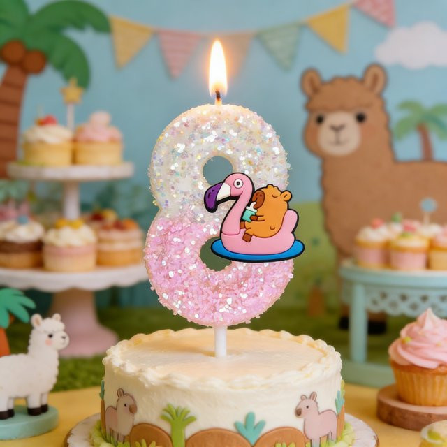 Potdemiel Capybara Zahlenkerzen für Kindergeburtstage und Partys, Mehrfarbig - Bild 1