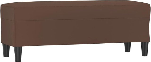 vidaXL Sitzbank in Braun aus Kunstleder mit Holz- und Kunststoffbeinen, B/T/H: 100 x 35 x 41 cm - Bild 1
