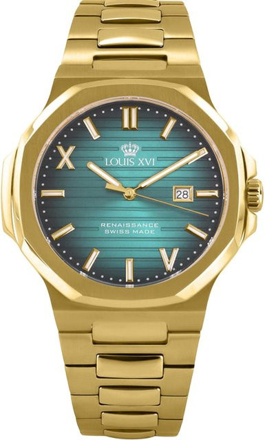 LOUIS XVI Herrenuhr Renaissance, Quarz, Edelstahl, 40 mm, Grün, 5 ATM - Bild 1