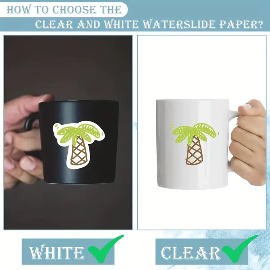 OBESTDA Inkjet Waterslide Transferpapier für A4, 20 Blatt in Weiß und Transparent für DIY Basteln und Nagelaufkleber - Bild 3