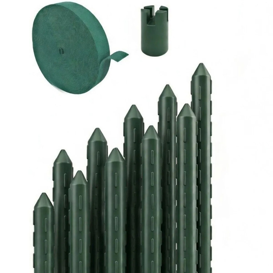 TTL GARDEN Rankstäbe 10er Set Grün, Kunststoffbeschichtet mit Stahlkern, Höhe: 150 cm - Bild 2