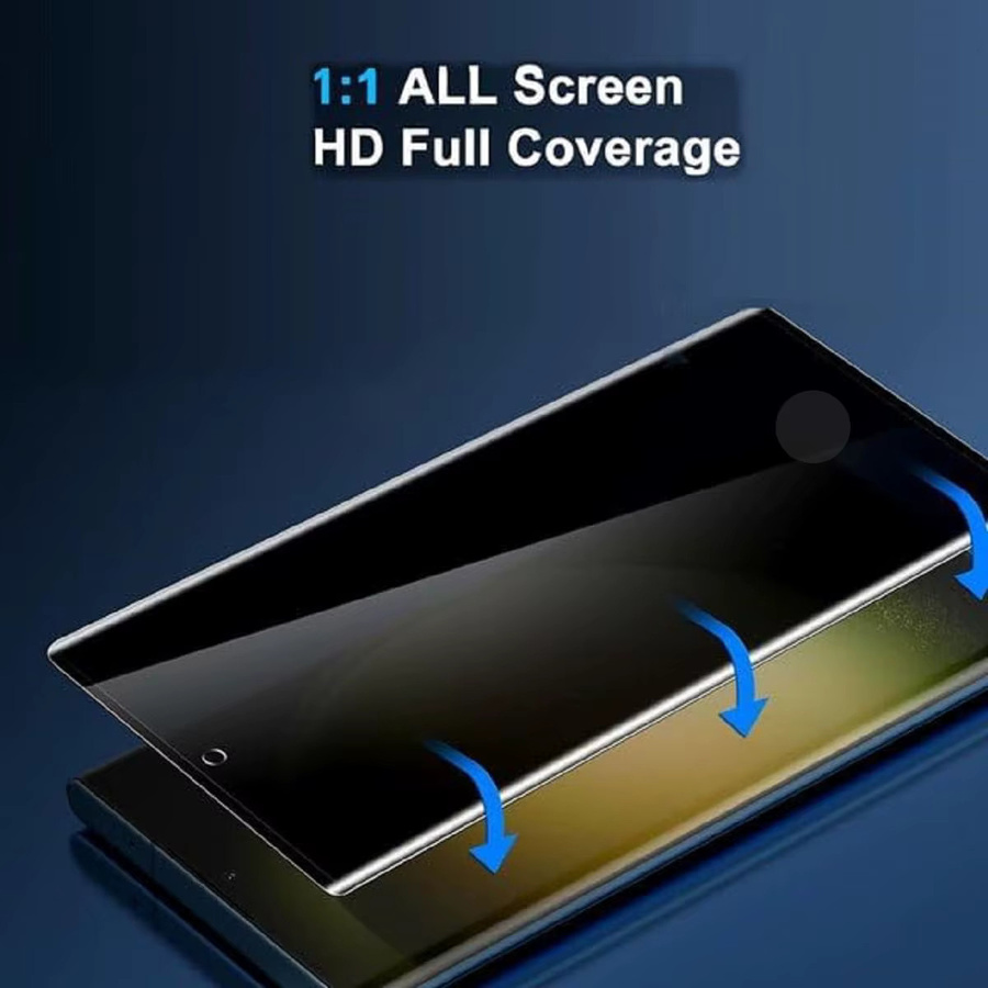 Anti-Spy Hartglas Displayschutzfolie für Samsung Galaxy S24 S23 S22 S21 Ultra, 3D-Vollabdeckung, transparent - Bild 4