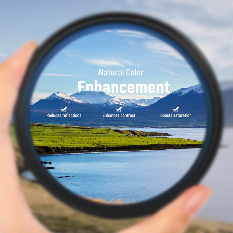 NEEWER CPL-Filter 49 mm, kreisförmiger Polarisationsfilter mit 30-lagiger Nanobeschichtung und optischem HD-Glas, Schwarz - Bild 2