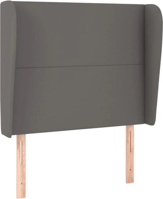 vidaXL Kopfteil mit Ohren in Grau aus Kunstleder, B/T/H: 83 x 23 x 118/128 cm - Bild 1