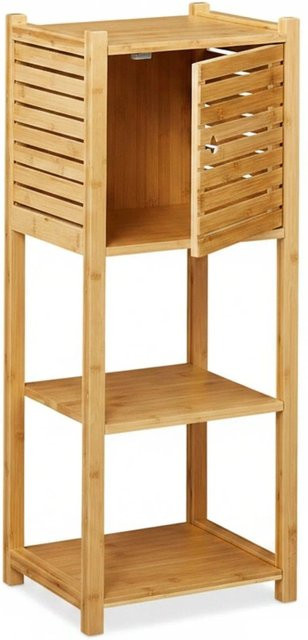 Relaxdays Badregal aus Bambus in Natur mit 4 Ablagen, B/T/H: 87,5 x 35 x 29 cm - Bild 1