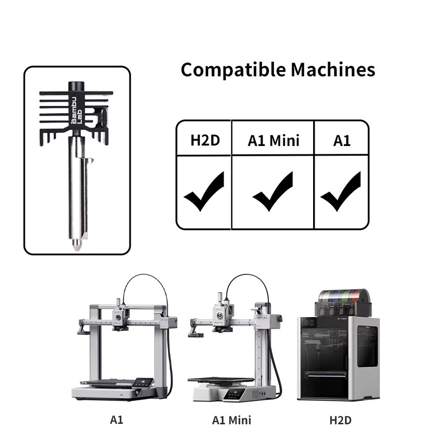 Original Hotend für Bambu Lab X2D H2C H2D H2S P2S mit gehärteter Stahldüse und Edelstahloption in 0,2mm, 0,4mm, 0,6mm und 0,8mm - Bild 2