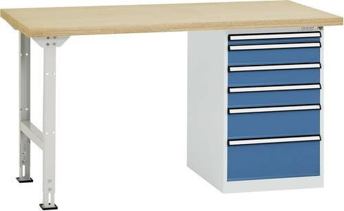 Manuflex TP5090.5007 Werkbanksystem in Brillantblau (RAL 5007) B/T/H: 300 x 200 x 80 cm - Bild 1