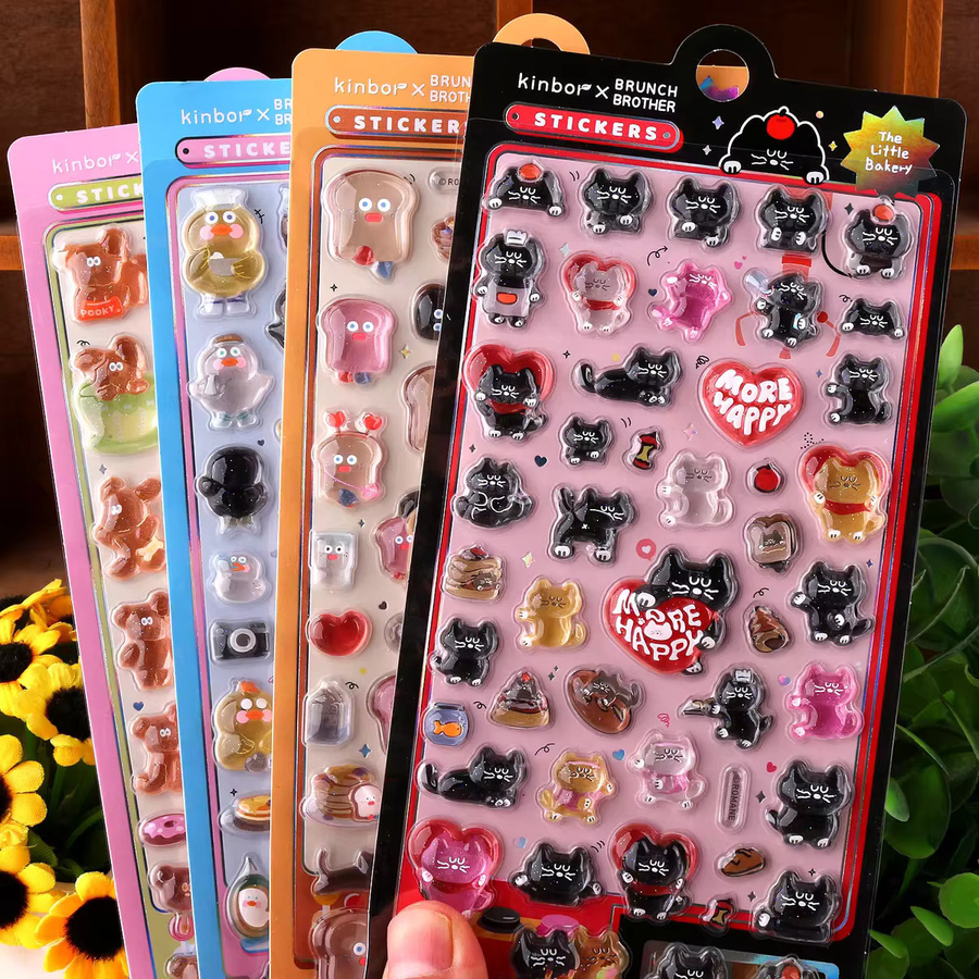 Brunch Brother Cartoon 3D-Relief-Aufkleber für Scrapbooking und Tagebuch in Multicolour - Bild 2