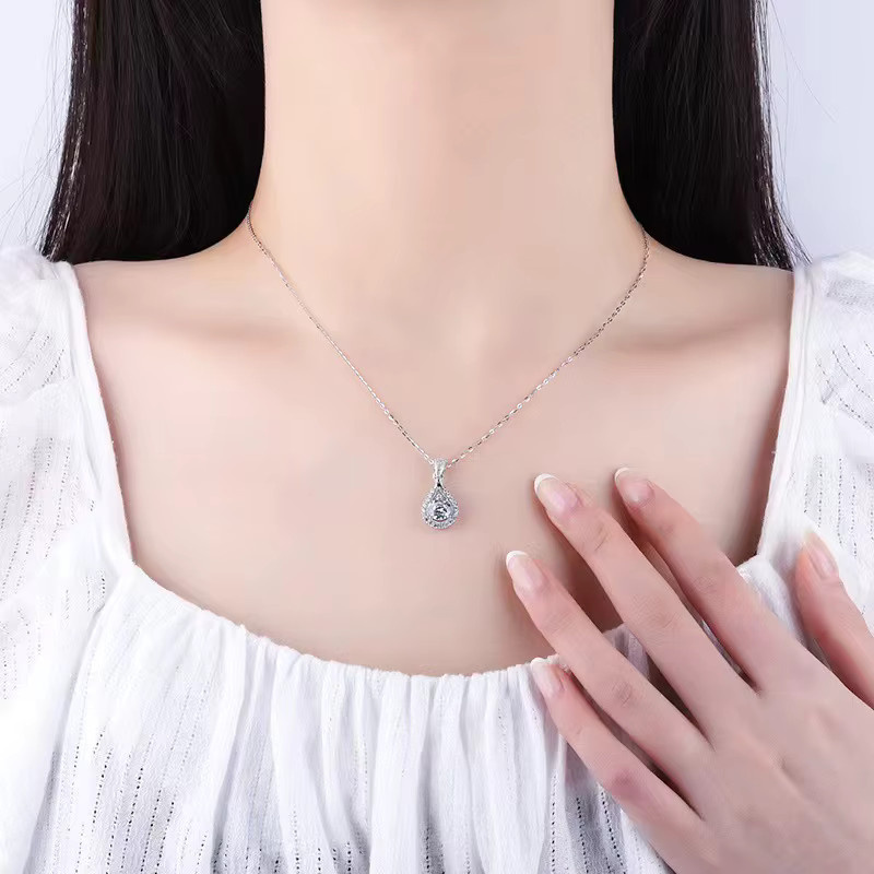SAY Halskette, 925 Sterling Silber, 18k Weißgold plattiert, Damen - Bild 5