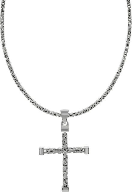 Zeeme Halskette 925 Silber, Kreuz-Anhänger, 55 cm, Herren - Bild 1