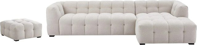 Vente-unique Ecksofa Dilome in Beige ohne Schlaffunktion mit Stoffbezug und passenden Kissen, Breite: 314 cm, Tiefe: 90 cm - Bild 1