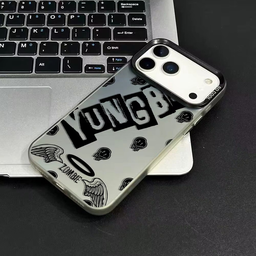 Y-YungbludS Mode Handyhülle für iPhone 17 16 15 14 13 12 11 Pro Max Air in Matte Laser Aurora, stoßfest, Multicolor und Schwarz - Bild 3